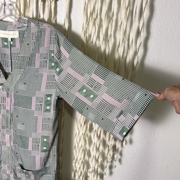 French Mauve Chloe Silky Pink and Sage Green Jumpsuit Size XS - Picture 9 of 10